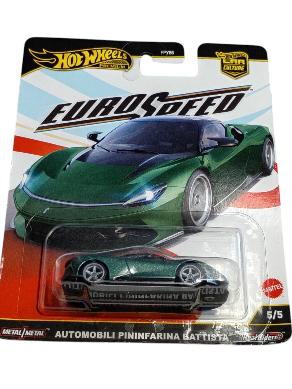 Hot Wheels Eurospeed Automobili Pininfarina Battista Green Fpy86
